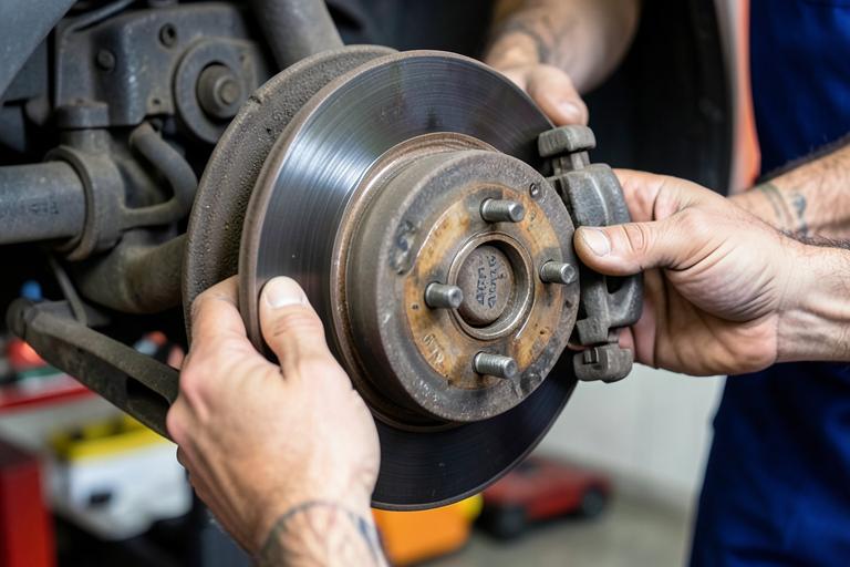Brake rotor and caliper inspection