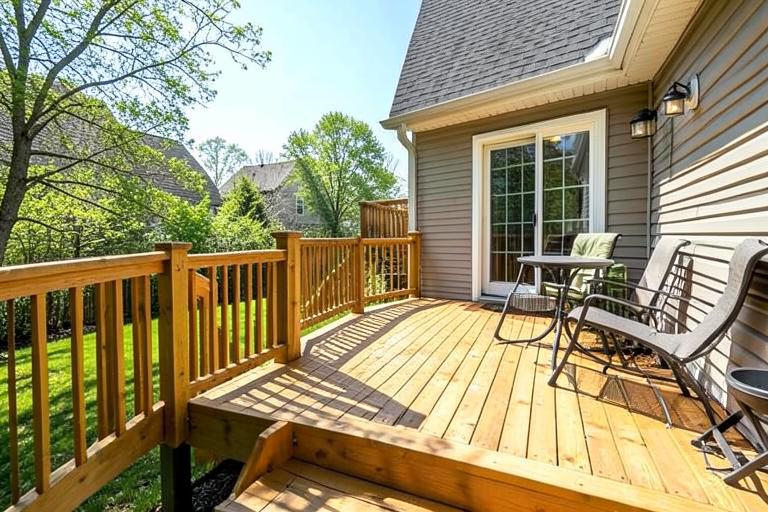 New cedar backyard deck